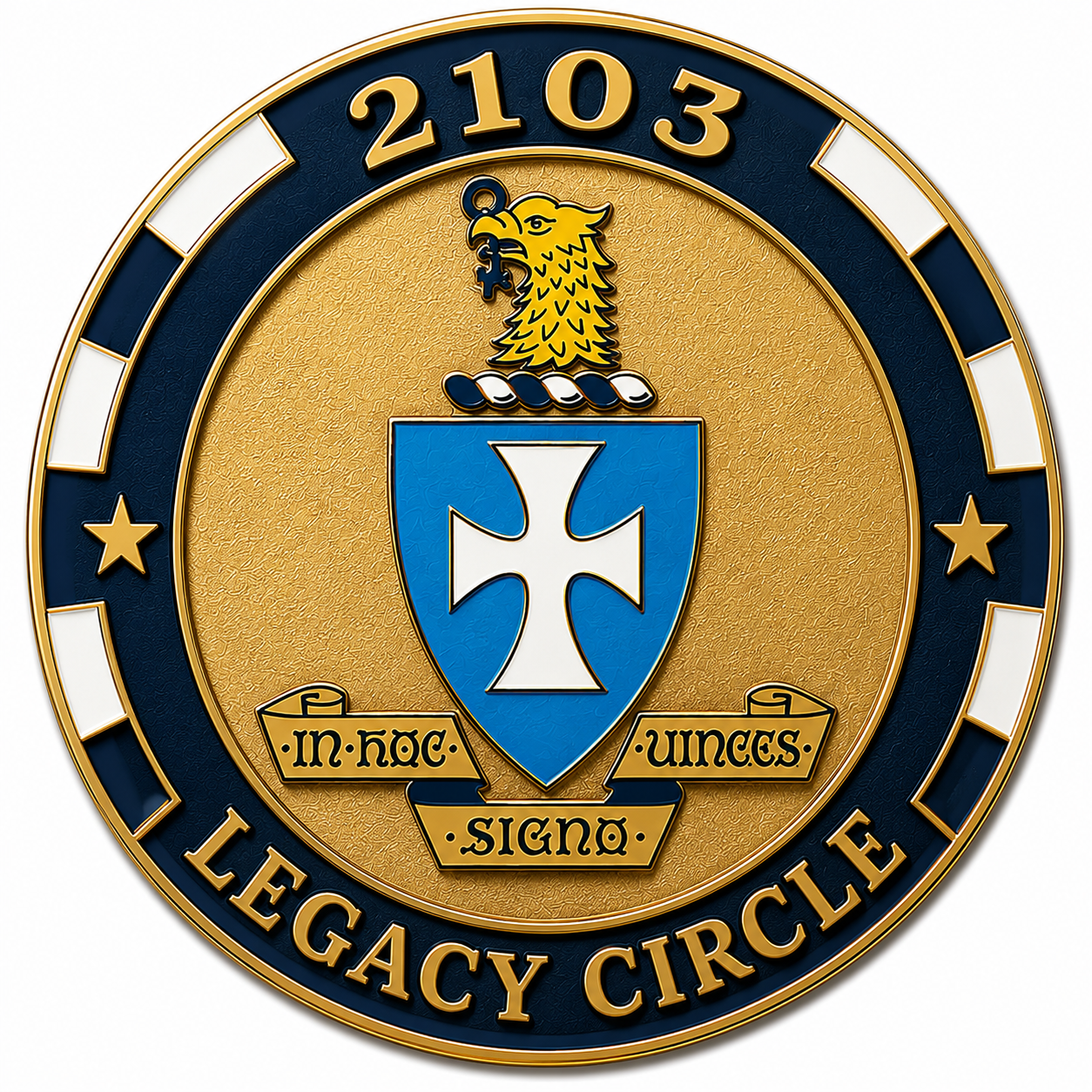 The 2103 Legacy Circle emblem featuring the Sigma Chi crest