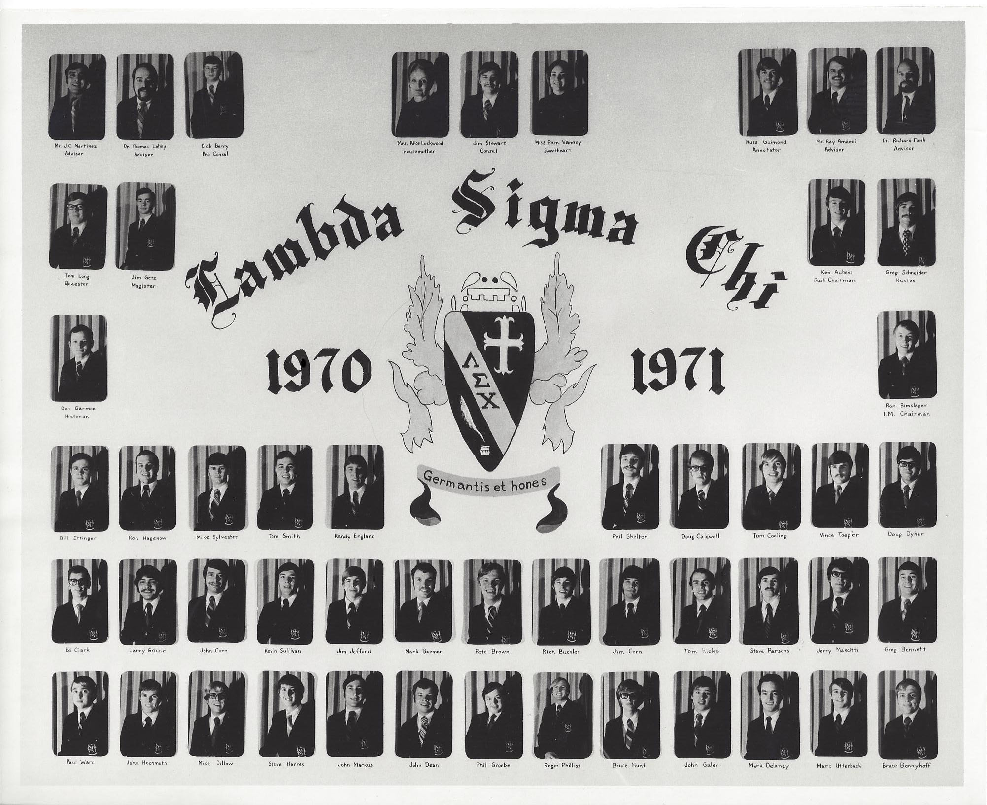 Lambda Sigma Chi chapter composite for the 1970–1971 academic year