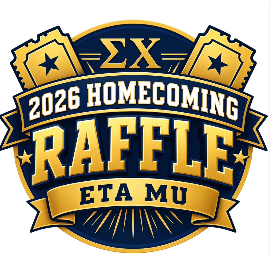 Sigma Chi Eta Mu 2026 Homecoming Raffle badge